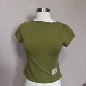Chic Olive Short Sleeve Top
